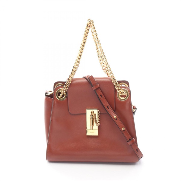 Chloe Annie Small chain shoulder crossbody Handbag leather Brown Used Women