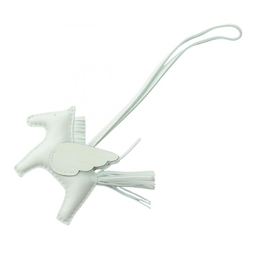 HERMES Rodeo Pegasus PM charm Agneau milo Swift leather Vert Peppermint Used W