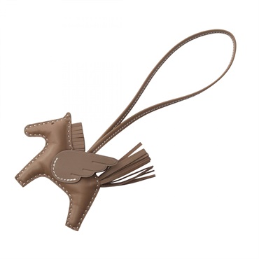 HERMES Rodeo Pegasus PM bag charm Agneau milo Swift leather Gray Etoupe Grey W