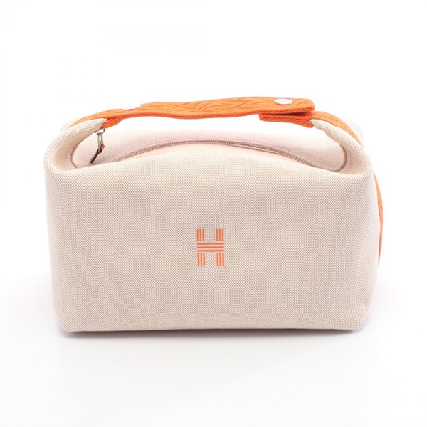 HERMES Bride a Brac GM Handbag canvas Beige Orange Used Women SHW