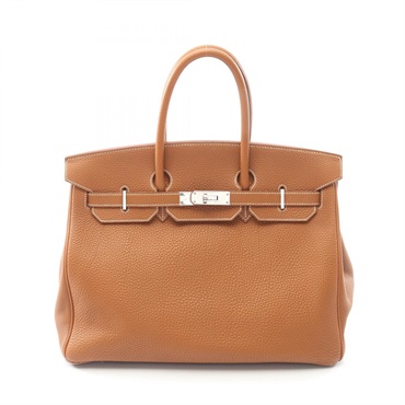HERMES Birkin 35 Handbag F Togo leather Gold Used Women SHW