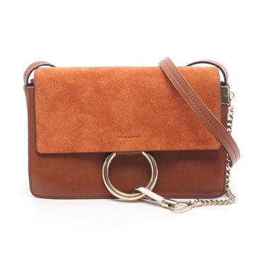 Chloe FAYE Faye crossbody Shoulder Bag Suede leather Brown Used Women