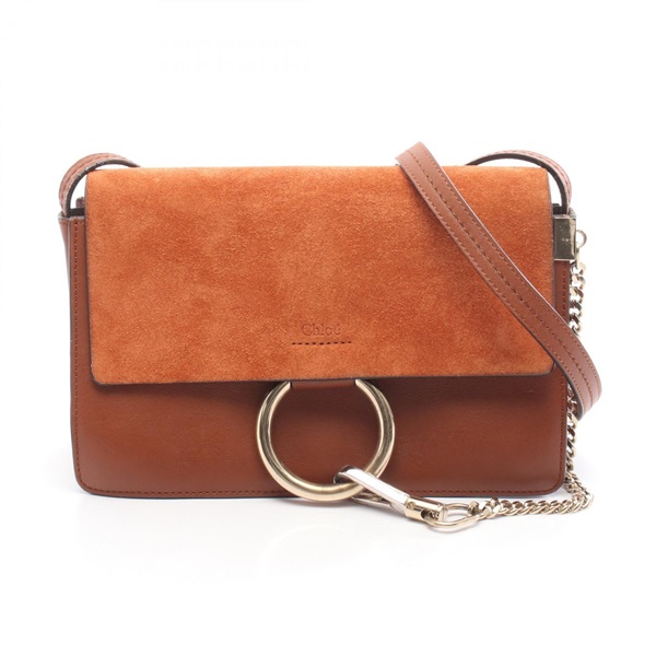 Chloe FAYE Faye crossbody Shoulder Bag Suede leather Brown Used Women
