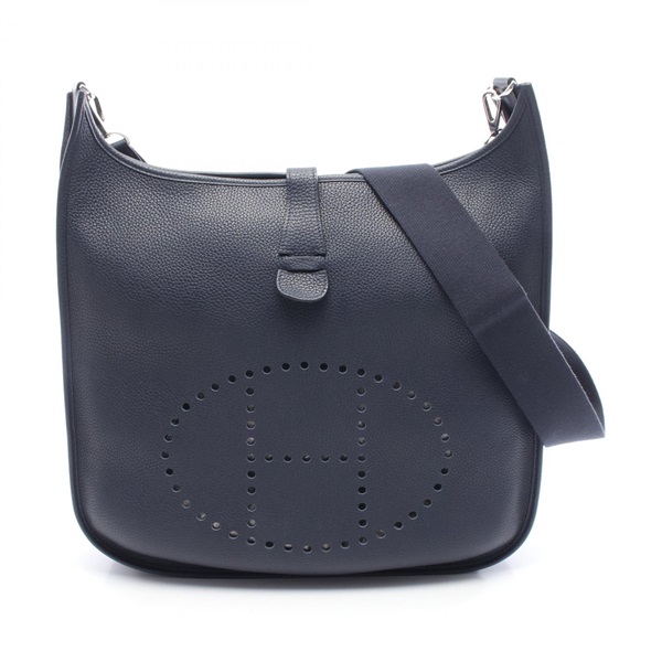 HERMES Evelyne 3 GM Shoulder Bag crossbody Clemence leather Navy Used C SHW