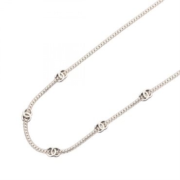 CHANEL COCO Mark Necklace Stainless Steel Used CC Women