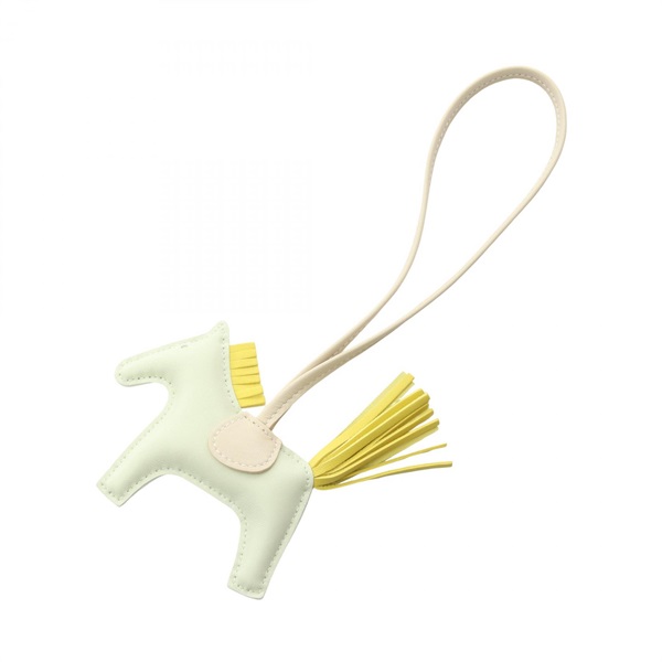 HERMES Rodeo PM bag charm B Agneau milo Vert Fizz Lime Craie Used Women