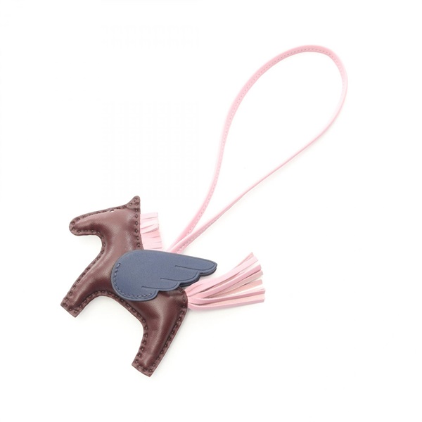 HERMES Rodeo Pegasus PM bag charm U Swift leather Agneau milo Rouge Sellier