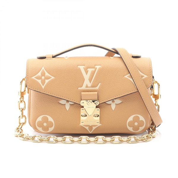 LOUIS VUITTON Pochette Metis EW Shoulder Handbag M12735 Monogram empreinte Beige