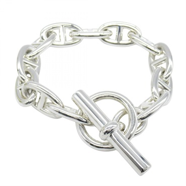 HERMES Chaine d'Ancre GM Bracelet Bangle 12 links 16cm Silver 925 Used Women