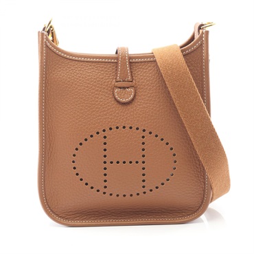 HERMES EvelyneTPM Amazon Shoulder crossbody Bag K Taurillon Clemence Gold GHW