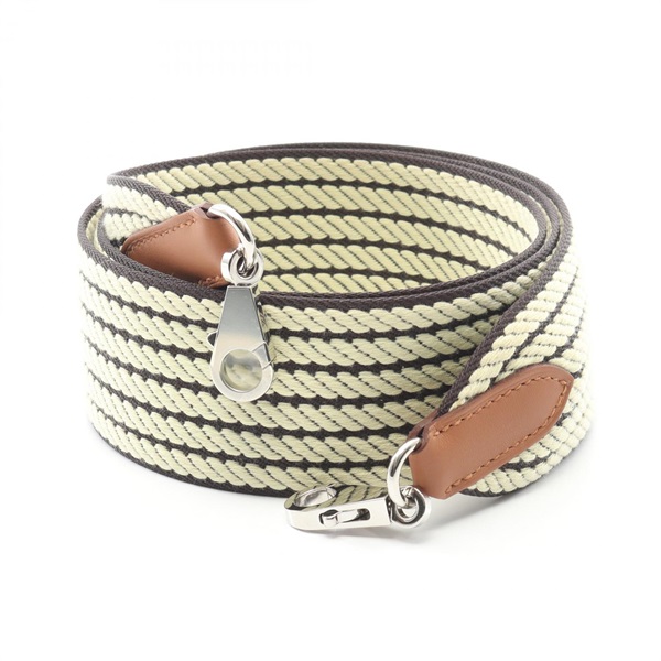 HERMES Bandouliere Sangle Cavall Shoulder strap K Swift canvas Prunoir SHW