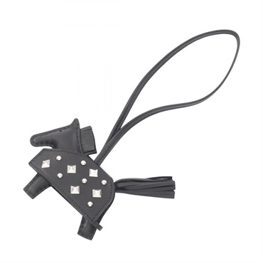HERMES Rodeo PM Robeo Coeur Bag charm Agneau milo leather Black Studs SHW K