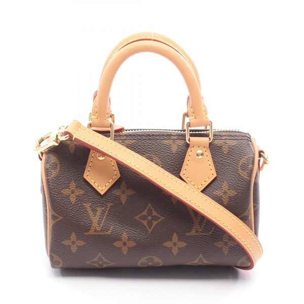 LOUIS VUITTON Nano speedy shoulder crossbody Handbag M81085 Monogram leather LV