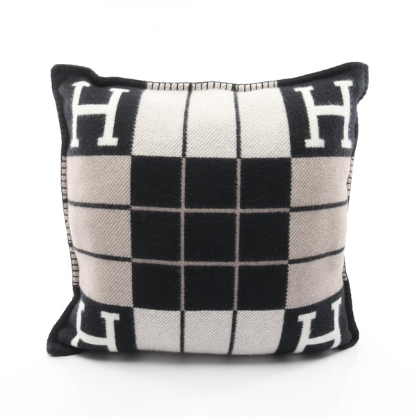 HERMES Avalon 3 PM cussion wool cashmere Black Gray Used