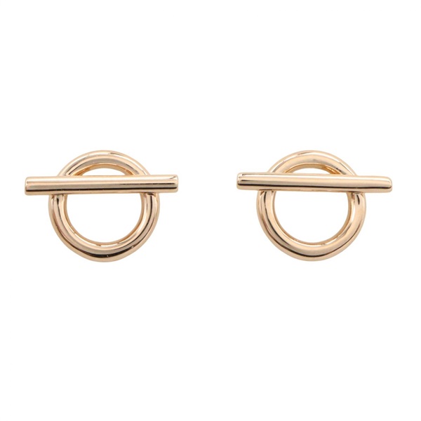 HERMES Finesse Pierced Earrings 18KPG Pink Rose Gold Used women