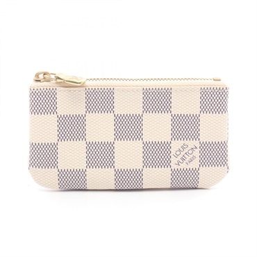 LOUIS VUITTON Pochette Cles Key Pouch Coin purse case N62659 Damier Azur Used LV
