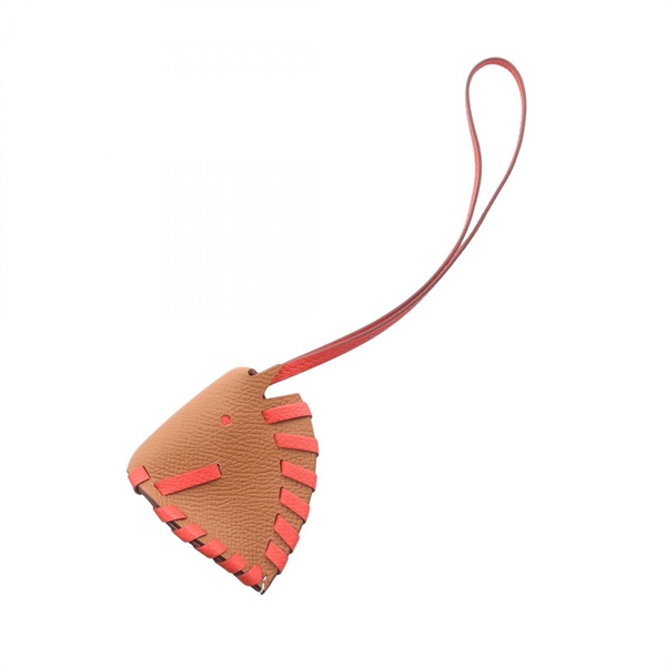 HERMES Cheval Tresse bag charm K Epsom leather Gold Rose jaipur Women