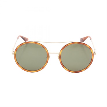 GUCCI Sunglasses eyaweear Plastic Gold Plated Brown Used mens