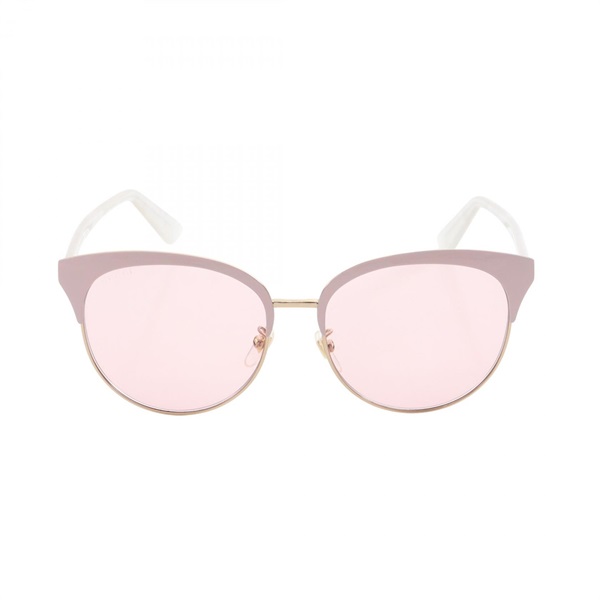 GUCCI Sunglasses eyewear Gold Plated Plastic Pink White Used Women