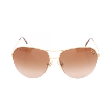 TIFFANY＆CO Aviator Dragonfly motif Sunglasses Gold Plated Rhinestone Used