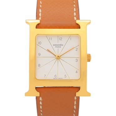 HERMES H Watch Ramsus Wrist Watch RS1.501 Quartz Gold Plated Used unisex