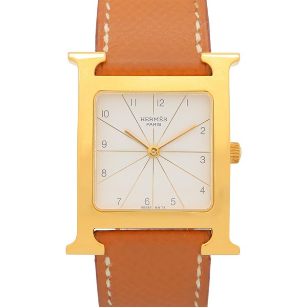 HERMES H Watch Ramsus Wrist Watch RS1.501 Quartz Gold Plated Used unisex