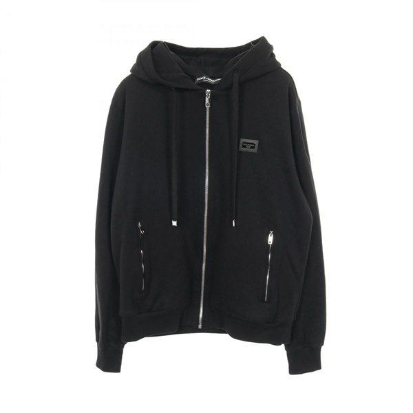 DOLCE & GABBANA Zip-up Hoodie Sweatshirt #52 cotton Black Used mens