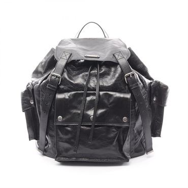SAINT LAURENT PARIS Rucksack Backpack 491826 leather Black Used unisex