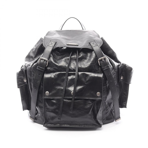 SAINT LAURENT PARIS Rucksack Backpack 491826 leather Black Used unisex