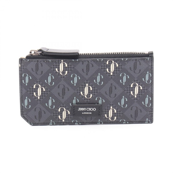 JIMMY CHOO Coin purse Card case Compact wallet PVC Gray Multicolor Women