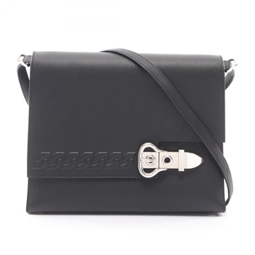 HERMES Boucle Sellier Shoulder hand Bag B Swift leather Black SHW