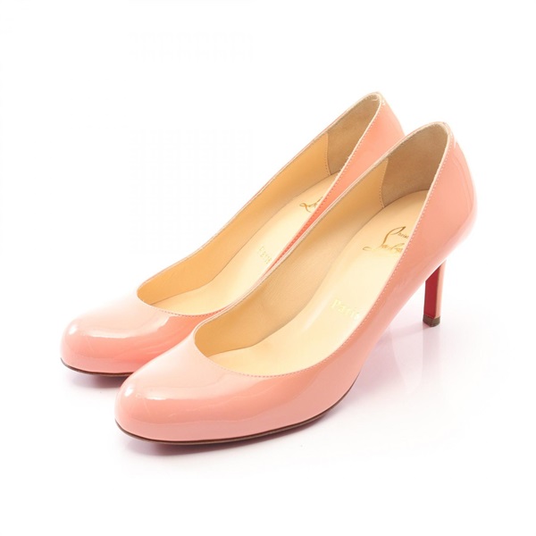 Christian Louboutin Heel Pumps shoes Patent leather Pink Used Women #38