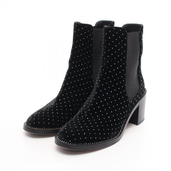 JIMMY CHOO short Boots Shoes #36 Fabric Black Used Women