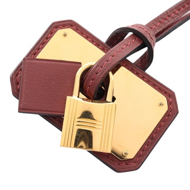 HERMES O'Kelley GM Necklace Pendant Swift leather Bordeaux Used Women Z