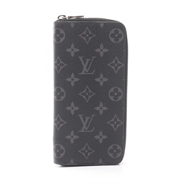 LOUIS VUITTON Zippy Wallet Vertical M62295 Monogram eclipse canvas Black Used LV