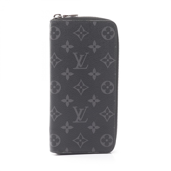 LOUIS VUITTON Zippy Wallet Vertical M62295 Monogram eclipse canvas Black Used LV