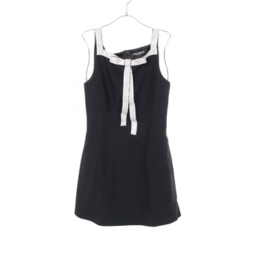 DOLCE & GABBANA mini Camisole Dress #38 acetate Black White Used Women