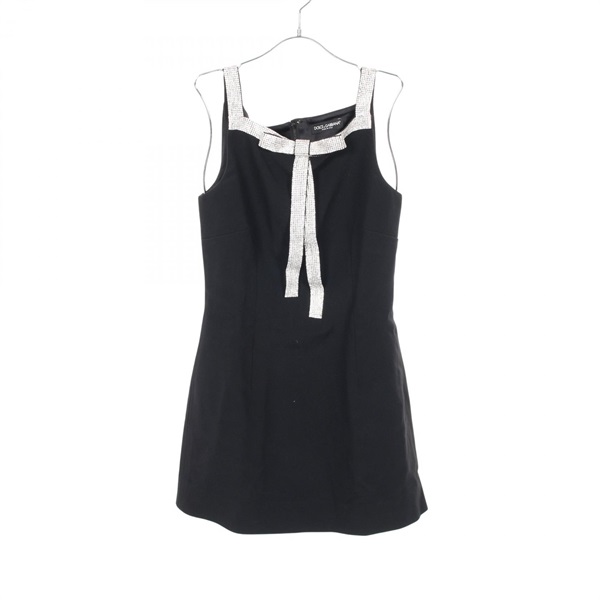 DOLCE & GABBANA mini Camisole Dress #38 acetate Black White Used Women