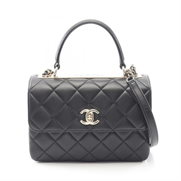 CHANEL Trendy CC Small Top Handle Flap Shoulder crossbody Bag A92236 Lambskin BK