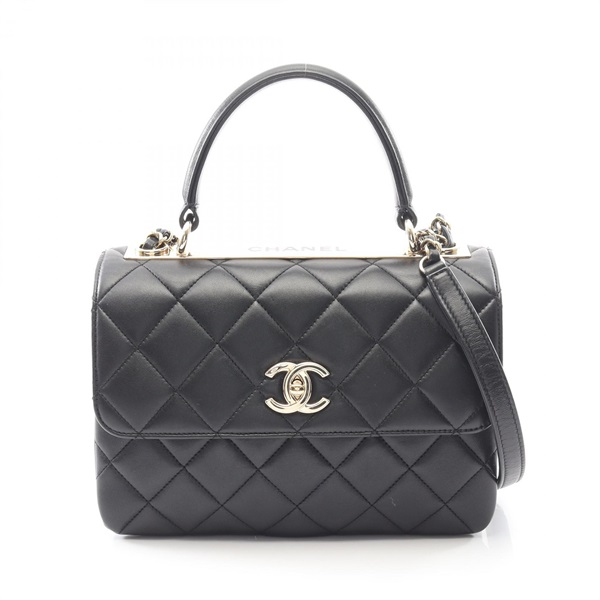 CHANEL Trendy CC Small Top Handle Flap Shoulder crossbody Bag A92236 Lambskin BK