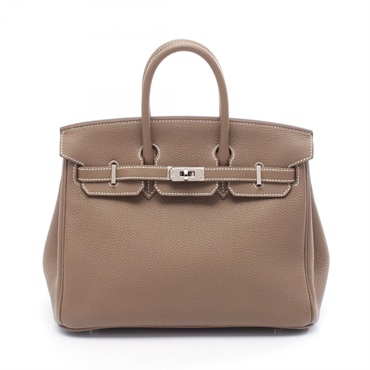 HERMES Birkin 25 Handbag B Togo leather Etoupe Grey Used Women SHW