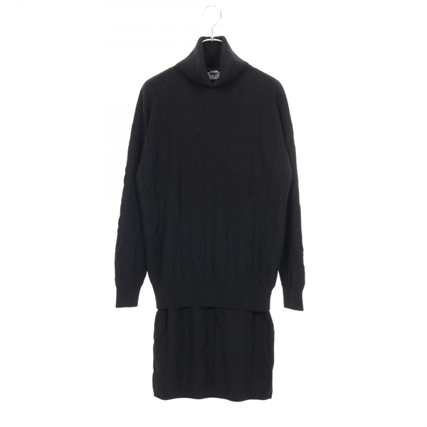 HERMES Set-up cashmere Black #34 Used Women