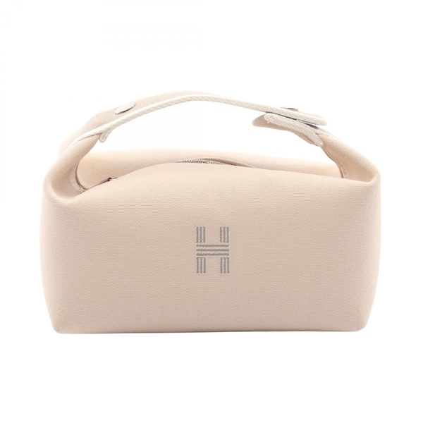 HERMES Bride a Brac PM Handbag Pouch Case canvas Beige natural SHW Used Women