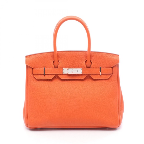 HERMES Birkin 30 Handbag Togo leather Orange poppy Used Women SHW T