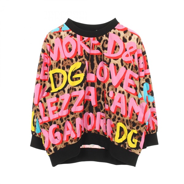 DOLCE & GABBANA T-shirt Sweat cotton Brown Black Multicolor #36 Used Women