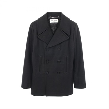 SAINT LAURENT PARIS pea coat wool Black #44 Used mens
