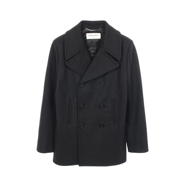 SAINT LAURENT PARIS pea coat wool Black #44 Used mens
