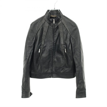 SAINT LAURENT PARIS leather jacket Blouson #36 leather Black Used Women