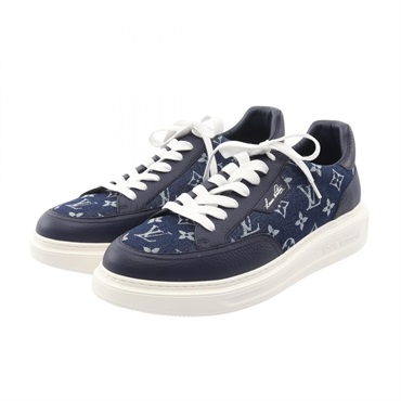 LOUIS VUITTON Beverly Hills sneakers shoes #9 Monogram denim Marine Used mens