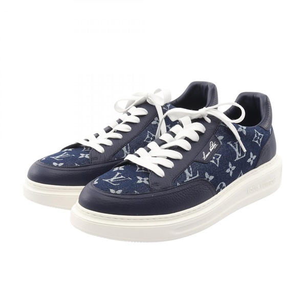 LOUIS VUITTON Beverly Hills sneakers shoes #9 Monogram denim Marine Used mens